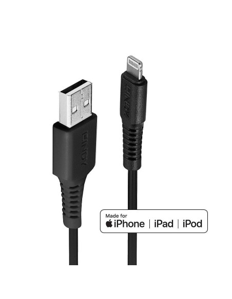 Cabluri periferice LINDY Cablu Lindy 1m USB A 2.0 to Lightning, negru