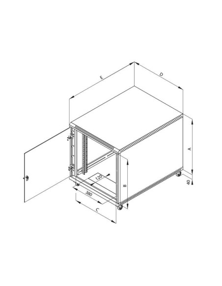 Cabinete metalice / Rack -uri TRITON Rack de podea 19" Triton 12U 600x1000mm usa fata sticla panouri laterale/spate detasabile s