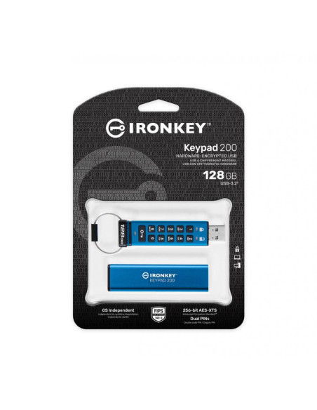 Memorii USB Kingston IronKey Keypad 200 USB 3.2 128G
