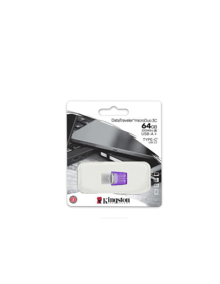 Memorii USB KINGSTON Memorie USB Kingston microDuo 3C 64 GB, USB 3.0, Purpuriu