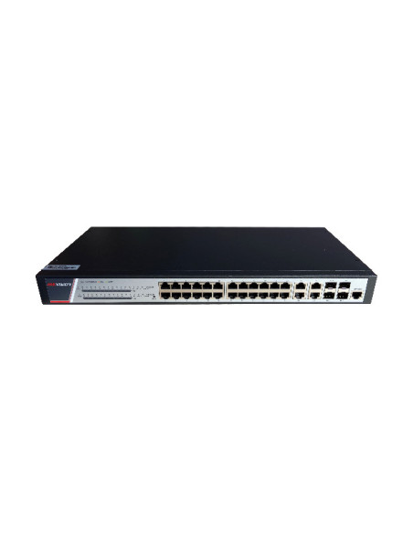 Switch-uri HIKVISION Switch 24 porturi POE Gigabit, Hikvision DS-3E2528P(B)(O-STD), Full Managed, 24 x Gigabit Poe electrical po