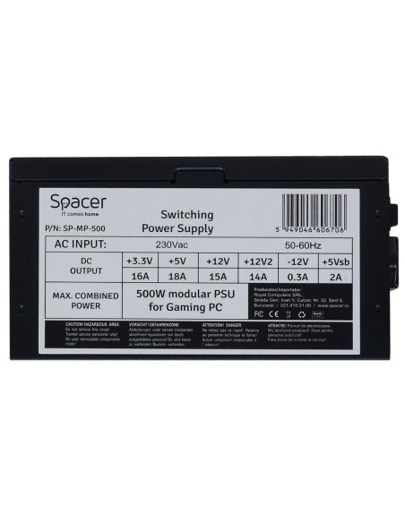 Surse PC SPACER Sursa Spacer SP-MP-500, 80 PLUS, 500 W