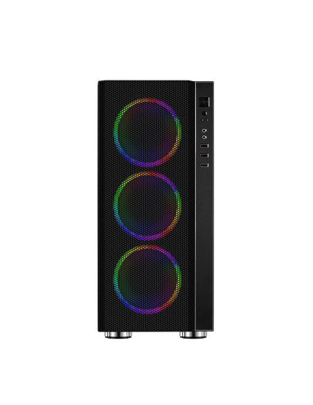 Carcase SPACER Carcasa SPACER SPCS-GC-RAINBOW, RGB, Mid Tower, Black