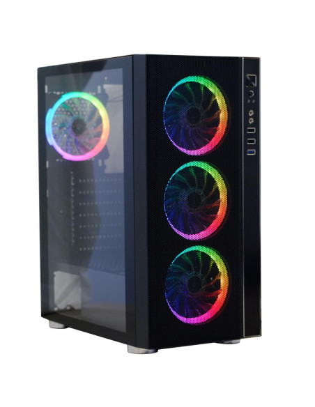 Carcase SPACER Carcasa SPACER SPCS-GC-RAINBOW, RGB, Mid Tower, Black