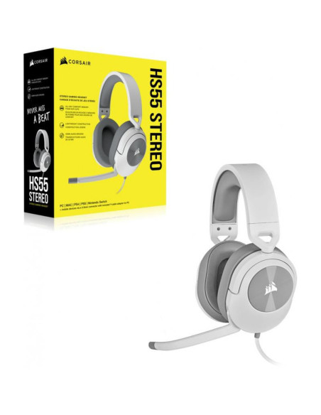 Casti audio CORSAIR Casti Gaming Head-band Corsair HS55 STEREO, Wired, Alb