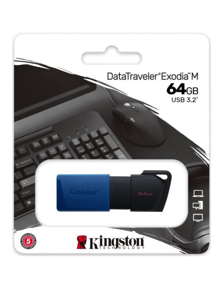 Memorii USB KINGSTON Memorie USB Kingston DataTraveler Exodia M 64 GB, USB 3.2, Negru