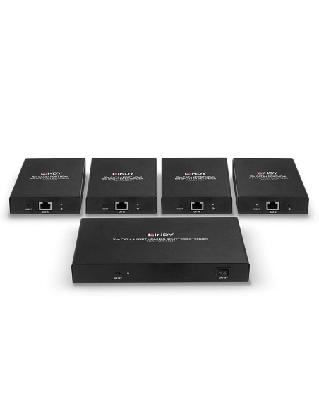 Splittere audio-video Lindy 70m 4 Port Cat.6 HDMI 4K60 Splitter Extender Description Distribute 4K HDMI signals to up to 4 displ