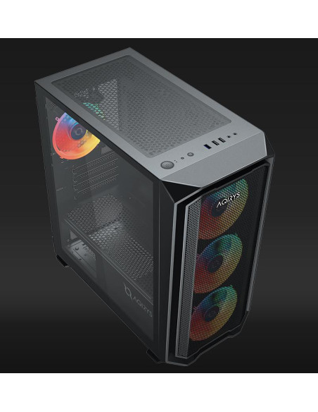 Carcase AQIRYS Carcasa AQIRYS WEZEN, RGB, Mid Tower, Black