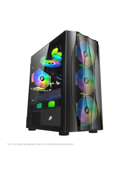 Carcase 1st PLAYER Carcasa 1stPLAYER X3-M-BK, RGB, Micro Tower, Black