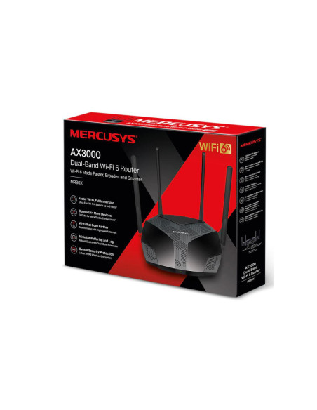 Routere Wireless Mercusys Router, AX3000, MU-MIMO, Dual-Band, WPA3, Standarde wireless: Wi-Fi 802.11ax/ac/a/b/g/n, Rata semnal: