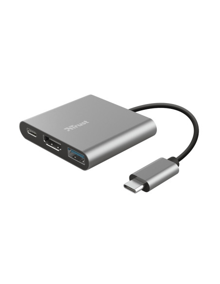Cabluri video TRUST Hub USB Trust Dalyx, 3 porturi USB-C, silver