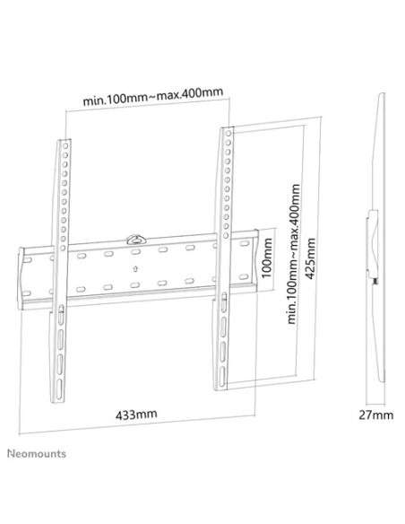 Suport TV / Monitor NEOMOUNTS Suport TV de perete, Neomounts by Newstar FPMA-W300BLACK, Fix, 32"- 55", VESA 400x400mm, suporta p