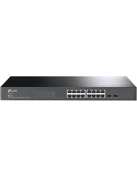 Switch-uri TP-LINK "JetStream™ 16-Port Gigabit Smart Switch with 2 Gigabit SFP Slots PORT: 16× Gigabit RJ45 Ports, 2× Gigabit SF