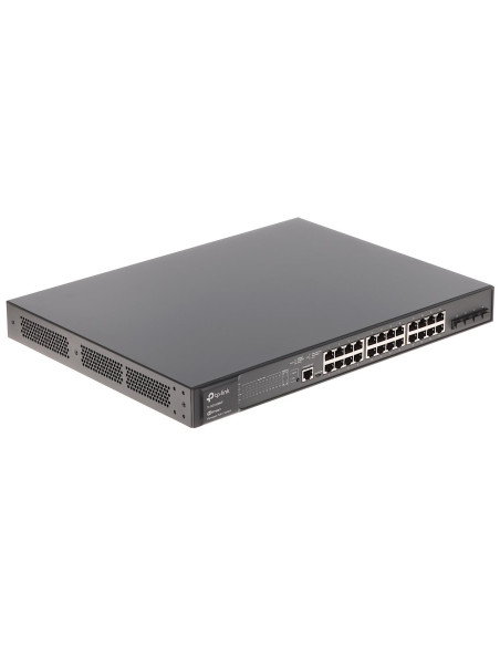 Switch-uri TP-LINK "JetStream™ 28-Port Gigabit L2+ Managed Switch with 24-Port PoE+ PORT: 24× Gigabit PoE+ Ports, 4× Gigabit SFP
