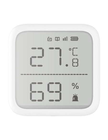 Detectori HIKVISION Detector de temperatura si umiditate wireless Hikvision DS-PDTPH-E-WE, seria AXPRO, design modular pentru di