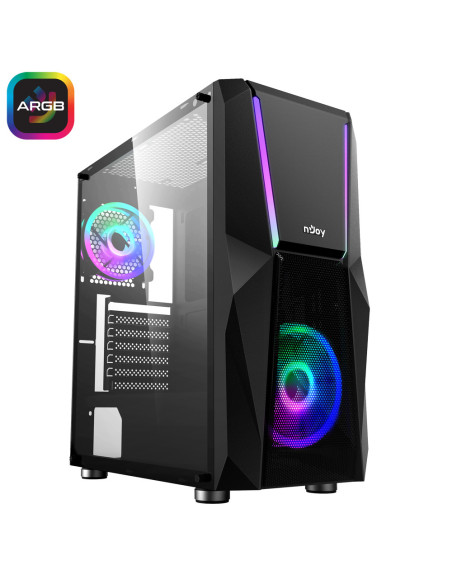 Carcase NJOY Carcasa nJoy Fort, RGB, Mid Tower, Black