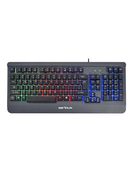 Kit mouse tastatura SERIOUX Kit Gaming Serioux Kayel 4 in 1, Tastatura de gaming, 104 taste, 19 taste Anti-ghosting , design sli