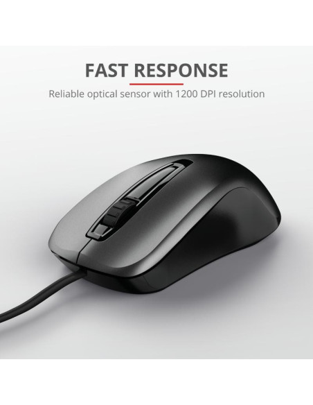 Mouse TRUST Mouse Trust Carve, 1200 dpi, Negru