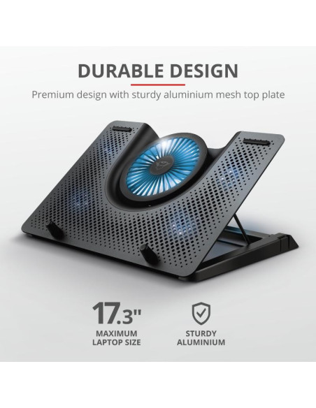 Stand & cooling pad TRUST Stand/Cooler notebook Trust GXT 1125 Quno, max 17.3 inch, 5 ventilatoare, suport de telefon detasabil