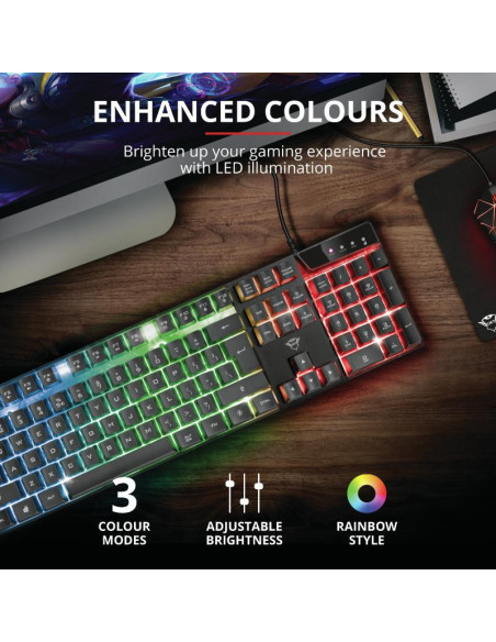 Tastaturi TRUST Tastatura Mecanica Gaming Trust GXT 835 Azor, USB, negru