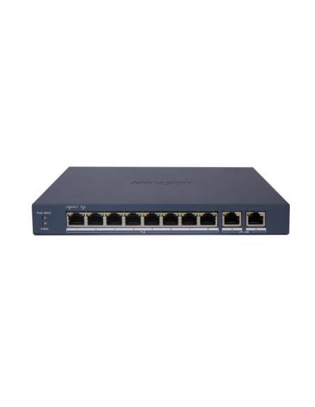 Switch-uri HIKVISION Switch PoE Hikvision DS-3E1510P-EI/M(B): 8 × Gigabit PoE port,2 × Gigabit RJ45 port, 8 porturi PoE maxim 30