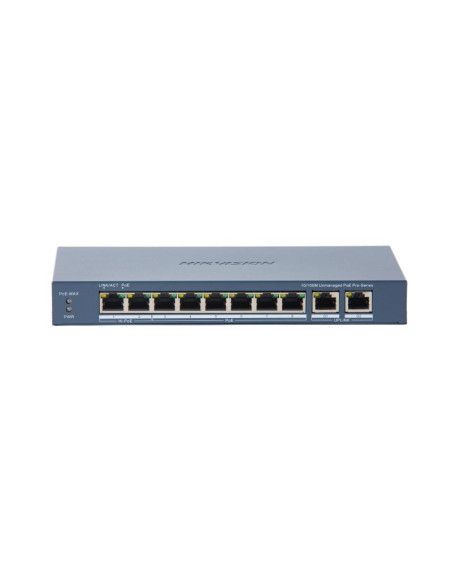 Switch-uri HIKVISION Switch PoE Hikvision DS-3E0310HP-E(C): 8 × 10/100 Mbps PoE port,2 × Gigabit RJ45 port, 16 porturi PoE maxim