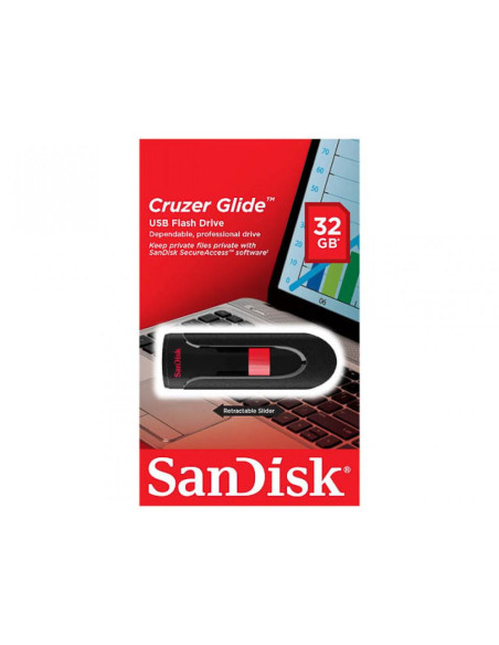 Memorii USB SANDISK Memorie USB SANDISK Cruzer Glide 32 GB, USB 2.0, Negru