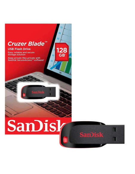 Memorii USB SANDISK Memorie USB SanDisk Cruzer Blade 128 GB, USB 2.0, Negru