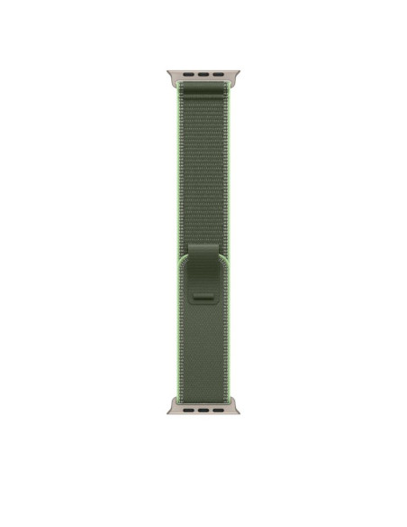 Bratari fitness APPLE Curea pentru Apple Watch 49mm Green/Neon Trail Loop - S/M - Natural Titanium Finish