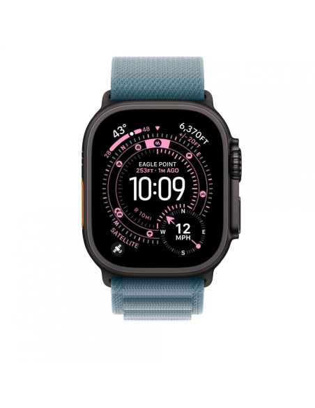 Bratari fitness APPLE Curea pentru Apple Watch 49mm Light Blue Alpine Loop - Large - Black Titanium Finish