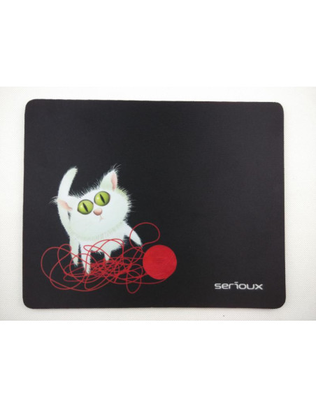 Mouse pad SERIOUX Mouse pad Serioux, model Cat and ball of yarn, MSP01, suprafata textila, baza cauciucata, 250*200*3mm