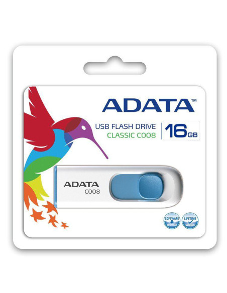 Memorii USB ADATA Memorie USB ADATA C008 16 GB, USB 2.0, Alb