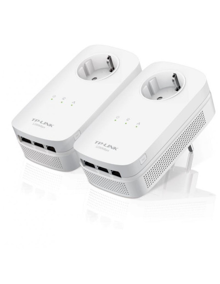 Adaptoare PowerLAN Tp-link AV1200 3-Port Gigabit Passthrough Powerline Starter Kit, 1200Mbps Powerline Datarate, Line-Neutral/Li