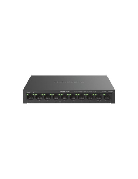 Switch-uri MERCUSYS Switch desktop Mercusys 8-Port 10/100 Mbps + 2-Port Gigabit Desktop Switch with 8-Port PoE+, IEEE 802.3x Flo