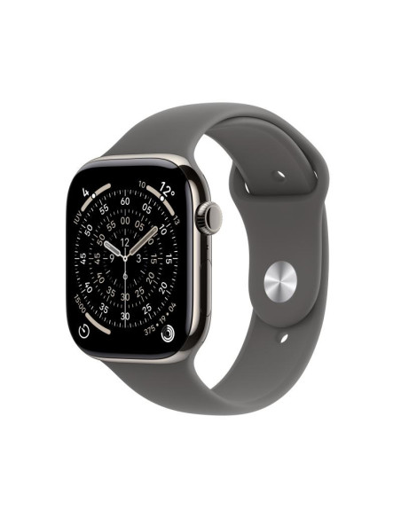 SmartWatch-uri Apple Watch Series 11 GPS + Cellular 42mm Natural Titanium Case with Stone Grey Sport Band - M/L