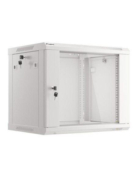 Cabinete metalice / Rack -uri LANBERG Dulap rack de perete 19", 9U, 600x450 mm, usa din sticla, gri, V2
