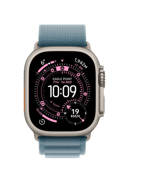 SmartWatch-uri Apple Watch Ultra 3 GPS + Cellular 49mm Natural Titanium Case with Light Blue Alpine Loop - Large