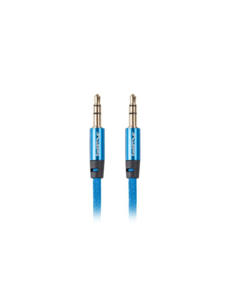 Cabluri periferice LANBERG Cablu minijack 3,5 mm M/M 3 pini 1 m albastru Premium