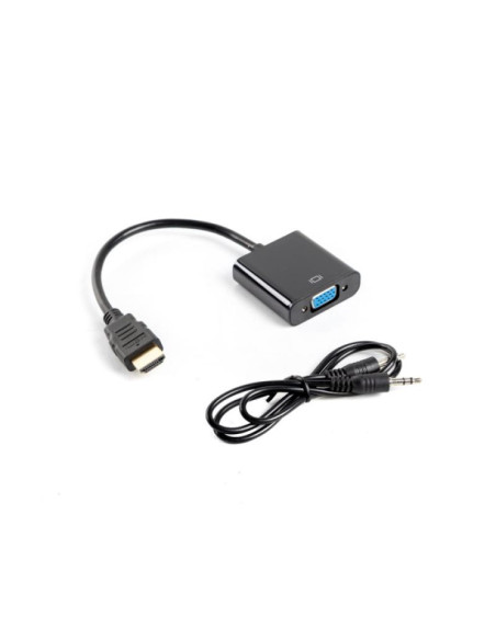 Cabluri periferice LANBERG Cablu adaptor HDMI(M) VGA(F) + minijack 3,5 mm(F) 20 cm