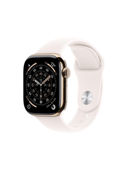 SmartWatch-uri Apple Watch Series 11 GPS + Cellular 42mm Gold Titanium Case with Light Blush Sport Band - S/M