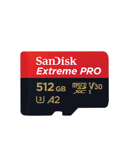 Carduri memorie SanDisk Extreme PRO. Capacity: 512 GB, Flash card type: MicroSDXC, Flash memory class: Class 10, Internal memory
