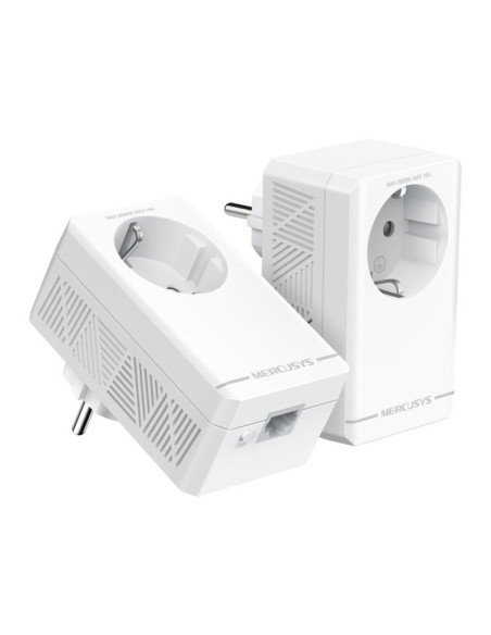 Adaptoare PowerLAN MERCUSYS AV1000 Gigabit Passthrough Powerline Starter Kit KIT: 2× MP500P SPEED: 1000 Mbps Powerline SPEC: 1×