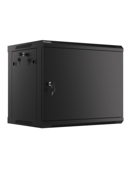 Cabinete metalice / Rack -uri LANBERG Dulap rack de perete 19", 9U, 600x450 mm, pentru asamblare, cu usa metalica, negru