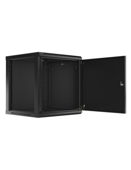 Cabinete metalice / Rack -uri LANBERG Dulap rack 19" perete 12U / 600x600 pentru auto-asamblare, ușă metalică, negru (flat pack)