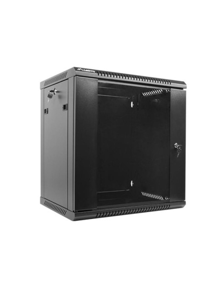 Cabinete metalice / Rack -uri LANBERG Dulap rack 19" perete 12U / 600x450 (flat pack) cu ușă din sticlă, negru V2