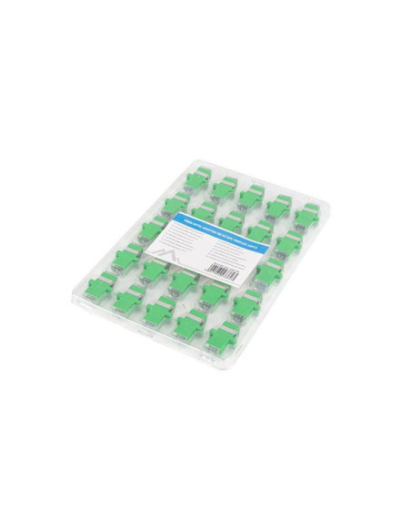 Cabluri periferice LANBERG Adaptor fibră optică SM SC/APC simplex, capace transparente, 25 buc.