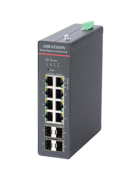 Switch-uri HIKVISION HK SWITCH POE 8 PORTURI SMART MANAGED 8 x Gigabit PoE RJ45 ports,4 x Gigabit SFP fiber optical ports Suppor