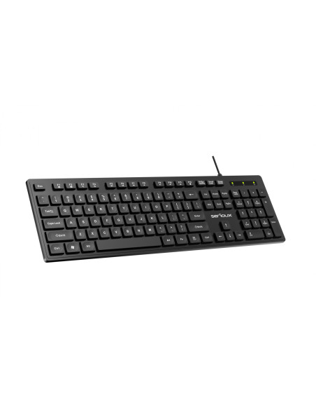 Tastaturi SERIOUX Tastatura Serioux cu fir, interfata USB, 104 taste, material ABS, US Layout, lungime cablu 1.5m PVC, dimensiun