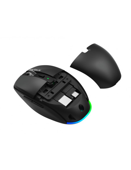 Mouse SERIOUX Mouse wireless AirFlow 2.4G+BT cu mod dual, cu receptor dual USB-A +USB-C LED frontal Mod: 2.4G + Bluetooth Număr