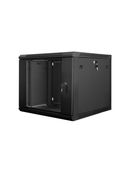 Cabinete metalice / Rack -uri LANBERG Dulap rack de perete 19", 9U, 600x600 mm, usa din sticla, negru, V2
